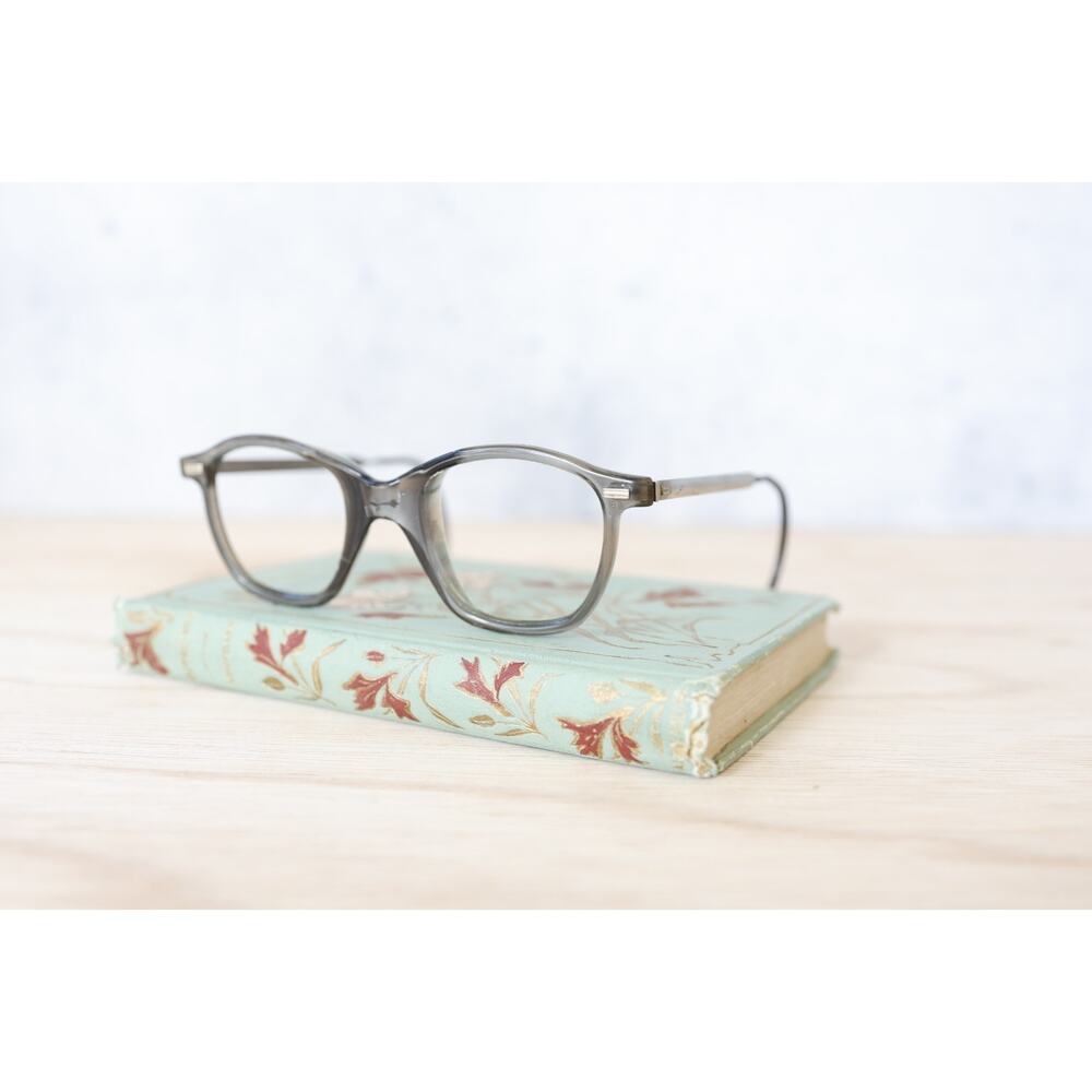 Vintage 70s Willson Optical Eyeglasses Sz 46 USA Safety Glasses Smoky Green MCM